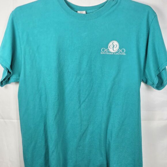 Southern Couture Classic Women's Large Teal  "  Too Much Style " T-Shirt - Picture 2 of 7